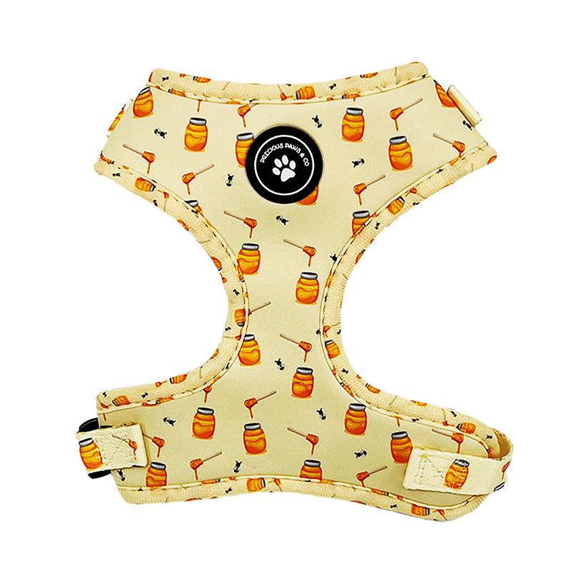 dog harness yellow with bees